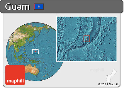 Blank Location Map of Guam, satellite outside