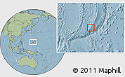Blank Location Map of Guam, savanna style outside, hill shading outside