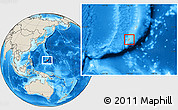 Blank Location Map of Guam, shaded relief outside