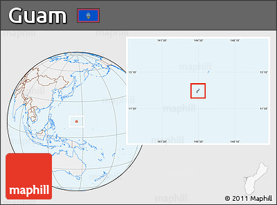 Gray Location Map of Guam, lighten