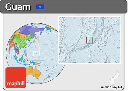 Political Location Map of Guam
