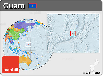 Political Location Map of Guam