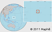 Satellite Location Map of Guam, gray outside