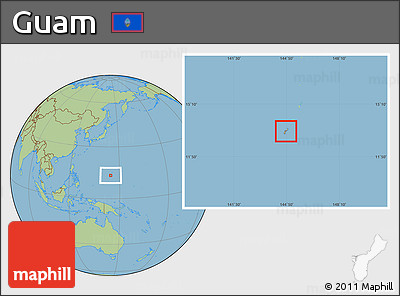 Savanna Style Location Map of Guam, hill shading inside