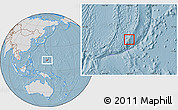 Savanna Style Location Map of Guam, lighten, desaturated, land only, hill shading