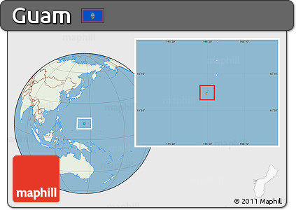 Savanna Style Location Map of Guam, lighten, land only