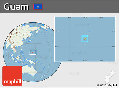 Savanna Style Location Map of Guam, lighten, land only