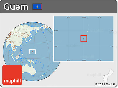 Savanna Style Location Map of Guam, lighten, land only