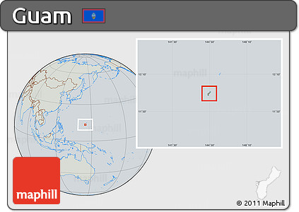 Savanna Style Location Map of Guam, lighten, semi-desaturated