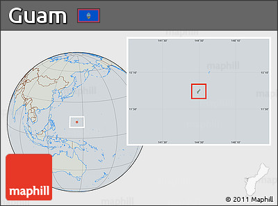 Savanna Style Location Map of Guam, lighten, semi-desaturated