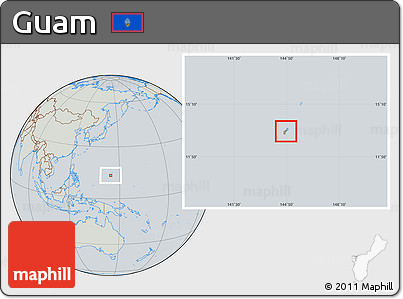 Savanna Style Location Map of Guam, lighten, semi-desaturated