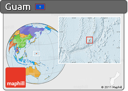 Savanna Style Location Map of Guam, political outside