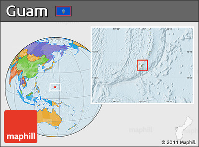 Savanna Style Location Map of Guam, political outside