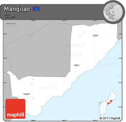 Gray Simple Map of Mangilao