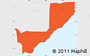 Political Simple Map of Mangilao, single color outside