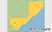 Savanna Style Simple Map of Mangilao, single color outside