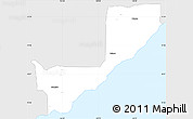 Silver Style Simple Map of Mangilao, single color outside