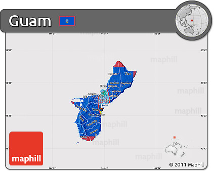 Flag Map of Guam