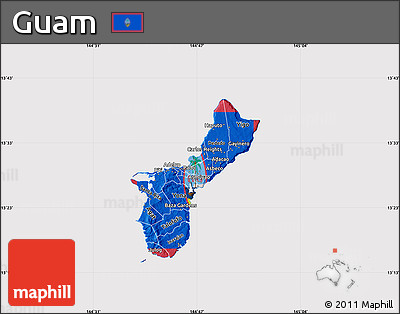 Flag Map of Guam