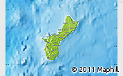 Physical Map of Guam, political outside