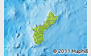 Physical Map of Guam, political shades outside