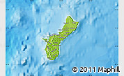 Physical Map of Guam, single color outside, bathymetry sea, shaded relief sea