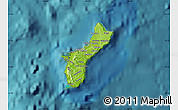 Physical Map of Guam, single color outside, satellite sea