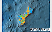 Political Map of Guam, darken