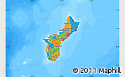 Political Map of Guam, semi-desaturated, land only