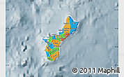 Political Map of Guam, semi-desaturated