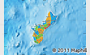 Political Map of Guam, single color outside