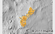 Political Shades Map of Guam, desaturated