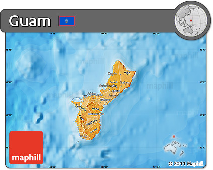 Political Shades Map of Guam