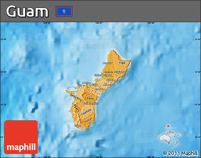 Political Shades Map of Guam