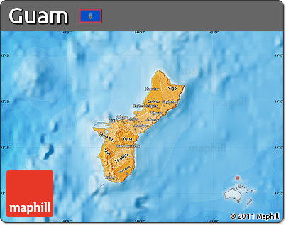 Political Shades Map of Guam
