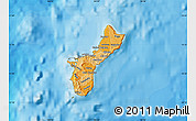 Political Shades Map of Guam, satellite outside, bathymetry sea