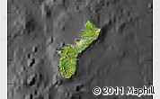 Satellite Map of Guam, darken, desaturated