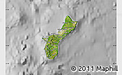 Satellite Map of Guam, lighten, desaturated