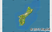 Satellite Map of Guam, lighten, land only