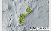 Satellite Map of Guam, lighten, semi-desaturated