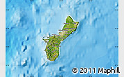 Satellite Map of Guam, political shades outside