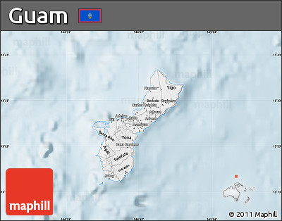 Silver Style Map of Guam