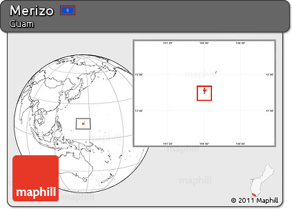 Blank Location Map of Merizo, highlighted country