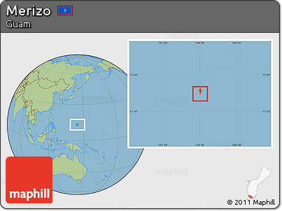 Savanna Style Location Map of Merizo
