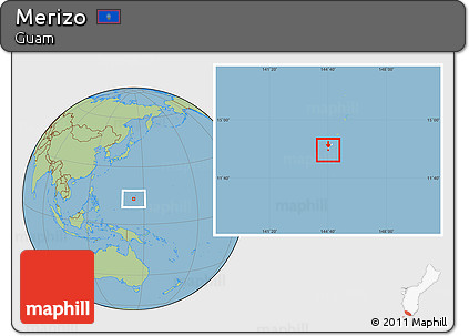 Savanna Style Location Map of Merizo, highlighted country