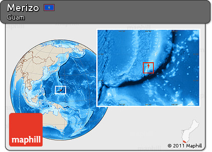 Shaded Relief Location Map of Merizo