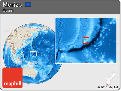 Shaded Relief Location Map of Merizo