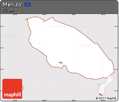 Classic Style Simple Map of Merizo, cropped outside