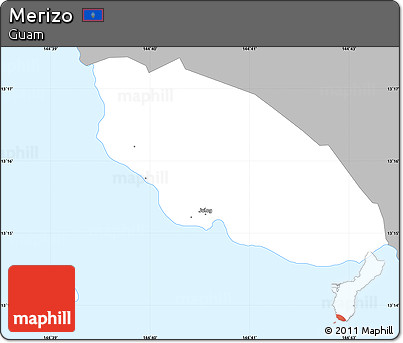 Gray Simple Map of Merizo, single color outside
