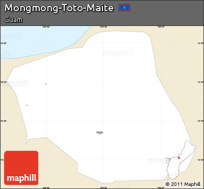 Classic Style Simple Map of Mongmong-Toto-Maite, single color outside